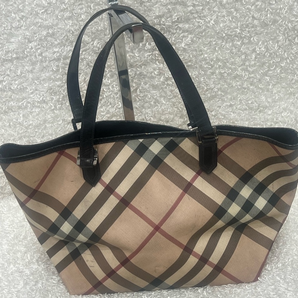 Burberry Nova Check Canvas Coated Tote Bag - Picture 6 of 16